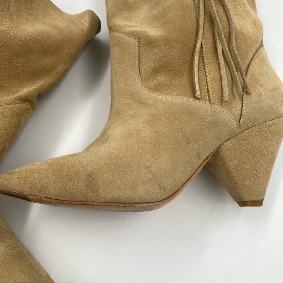 Jérôme Dreyfuss Women Suede Fringe Heel Boho Ankle Boots Size EU 37 US 7 - Picture 7 of 8